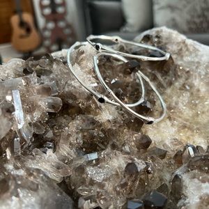 JOHN HARDY Sterling Silver Black Chalcedony Bamboo-Textured Bangle Bracelets